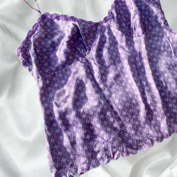 Coquette y2k satin babydoll scallop edge cami - Picture 2 of 4